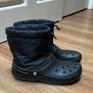 CROCS Classic Lined Neo Puff Men's Black Rain & Snow Boots Size 10